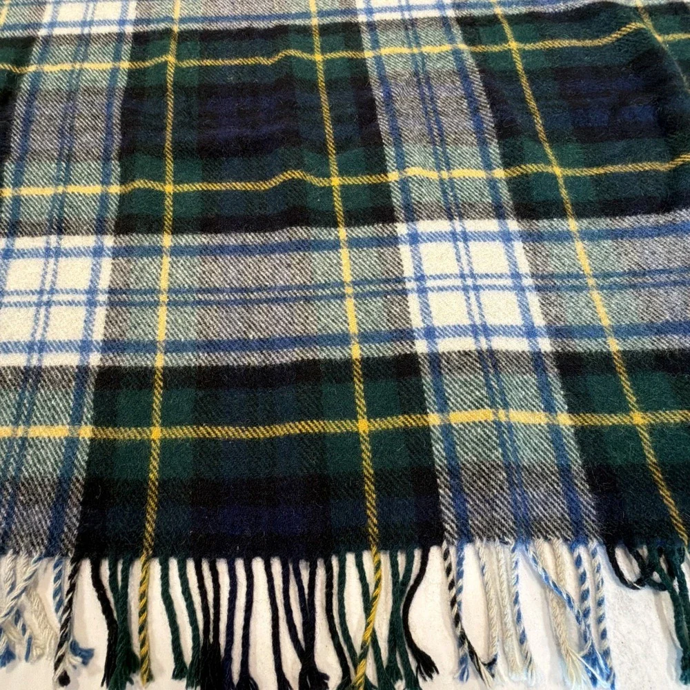 Dress Gordon Tartan 100% Wool Throw Blanket 56X62in